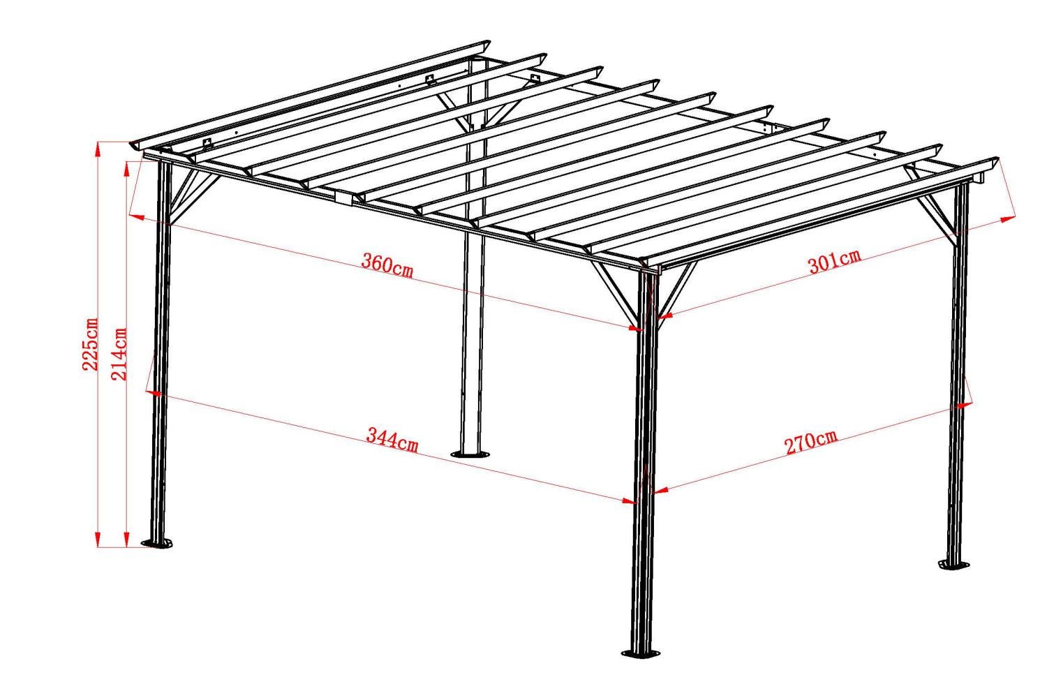 Piode pergola White/Grey