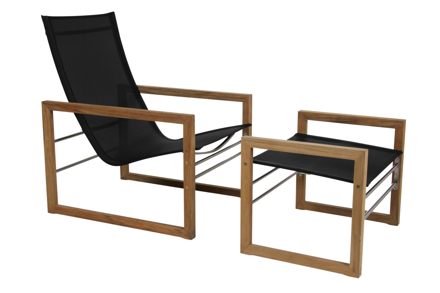 Vevi footstool Natural colored/black