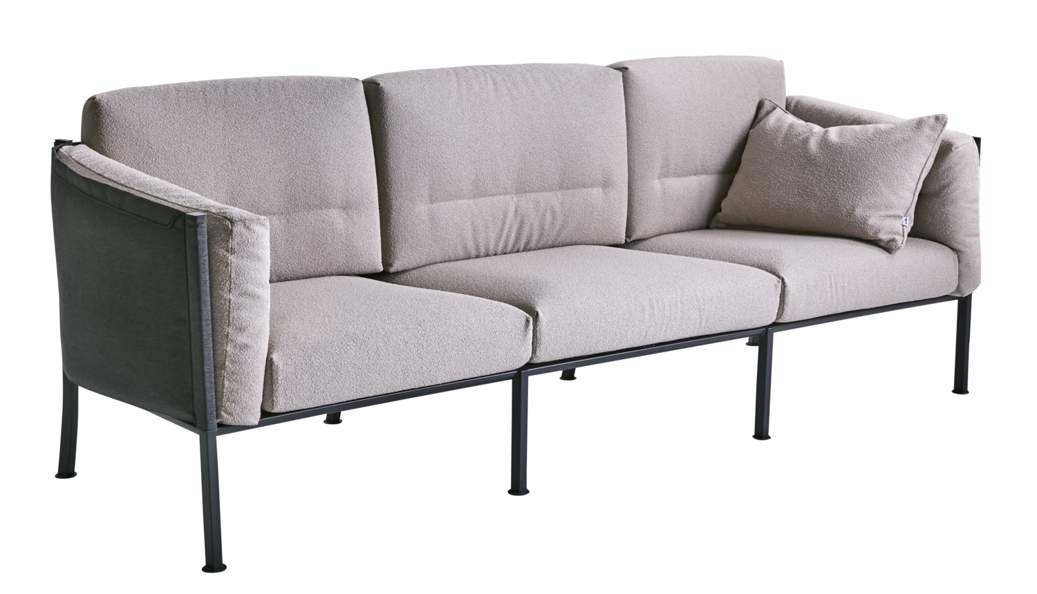 Delux 3-seater sofa Black/Teddy Beige