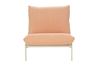 Blixt lounge chair Pearl White/Teddy Orange