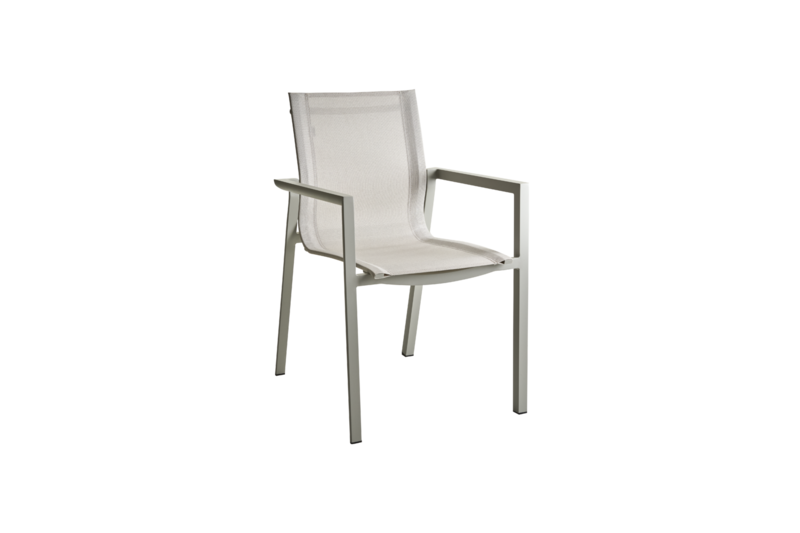 Delia chair with arm Light Grey/Off-White