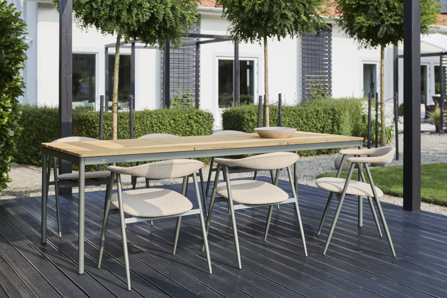 Nox dining table Nordic Green/Bamboo