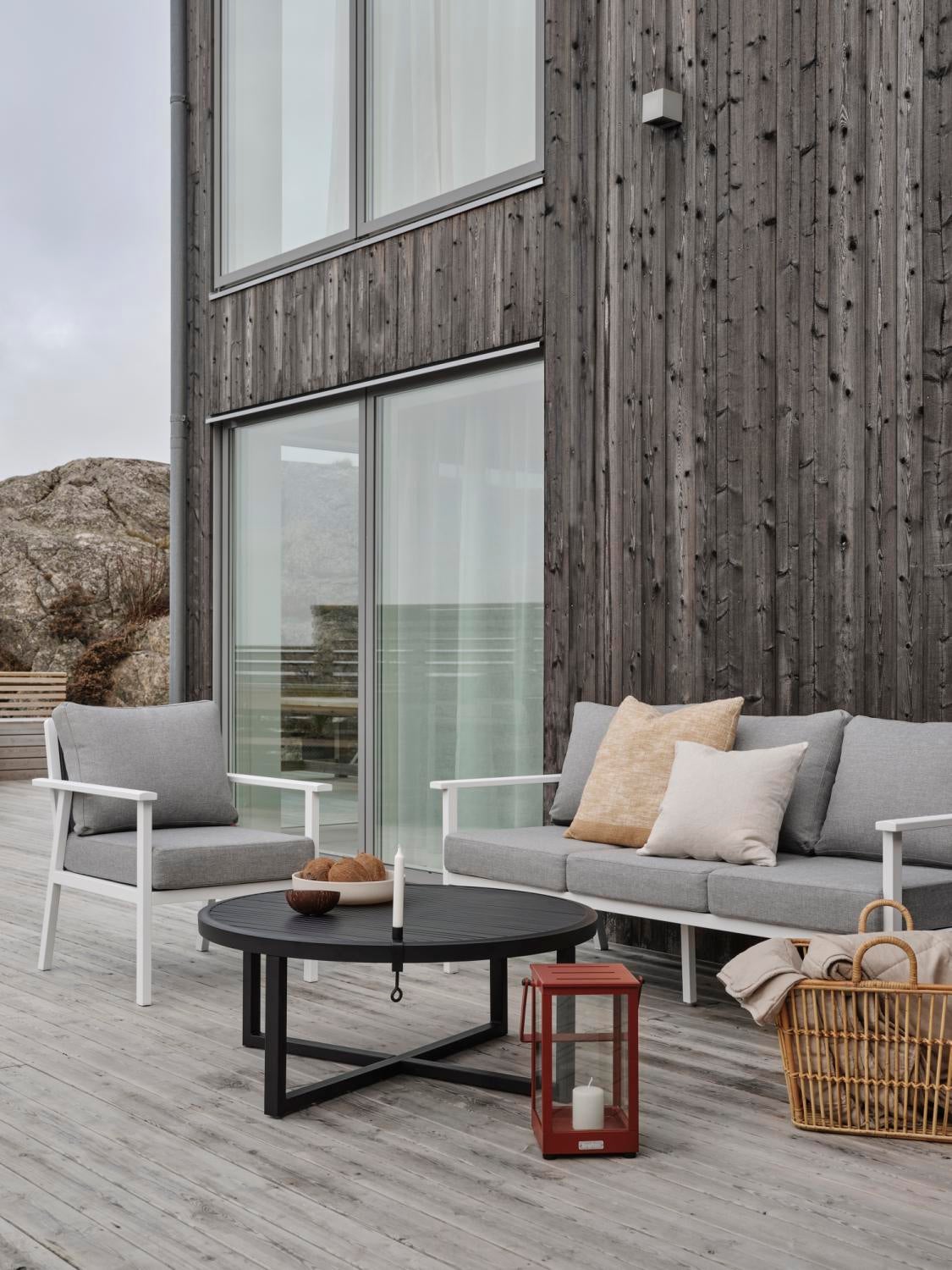 Samvaro High armchair White/Pearl grey