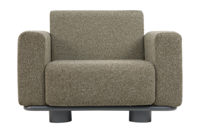 Bolster armchair Anthracite/Teddy Verde