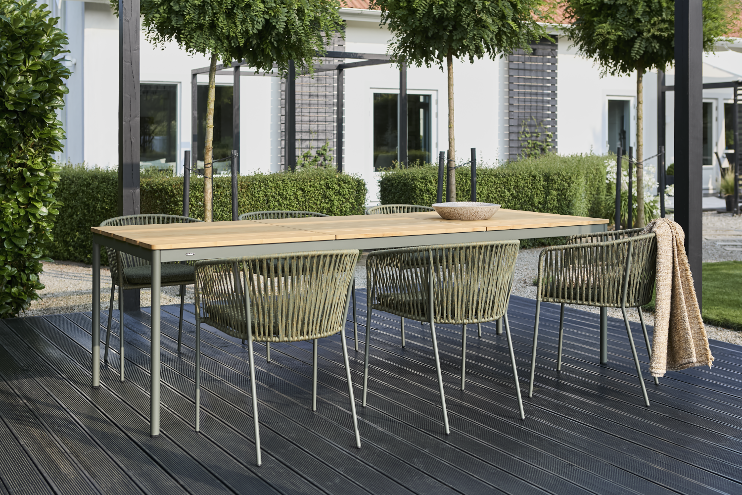 Nox dining table Nordic Green/Bamboo
