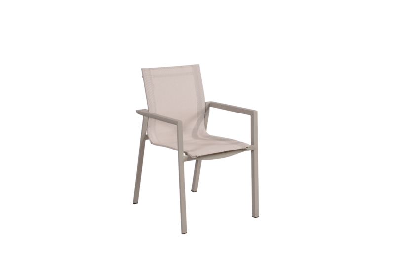 Delia chair with arm Light Grey/Off-White