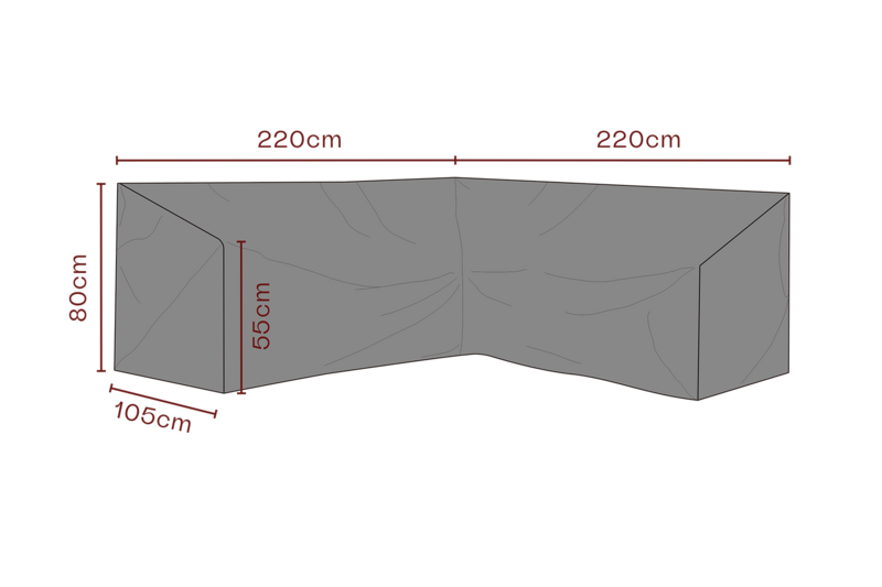 Furniture cover corner sofa Black