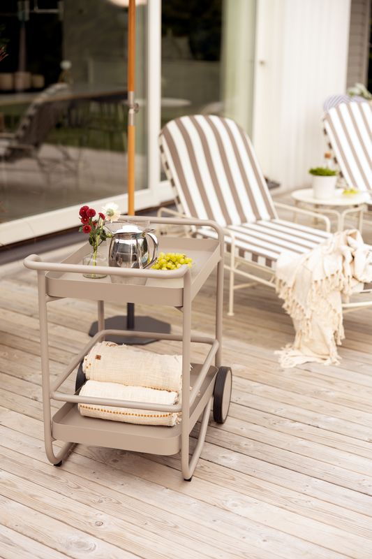 Arts lounger Soft White/Beige Stripes