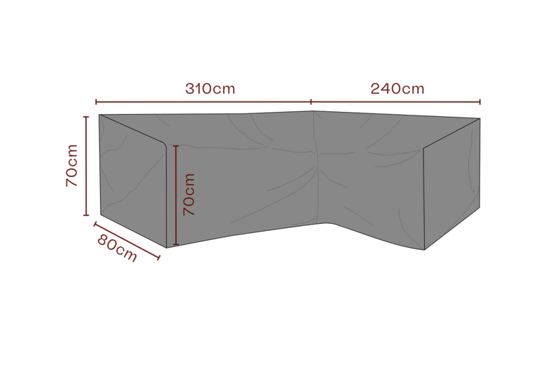 Furniture cover corner sofa Black