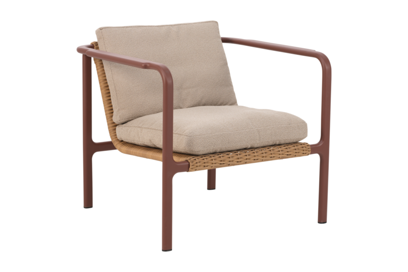 Motty armchair Zin Red/Teddy Beige