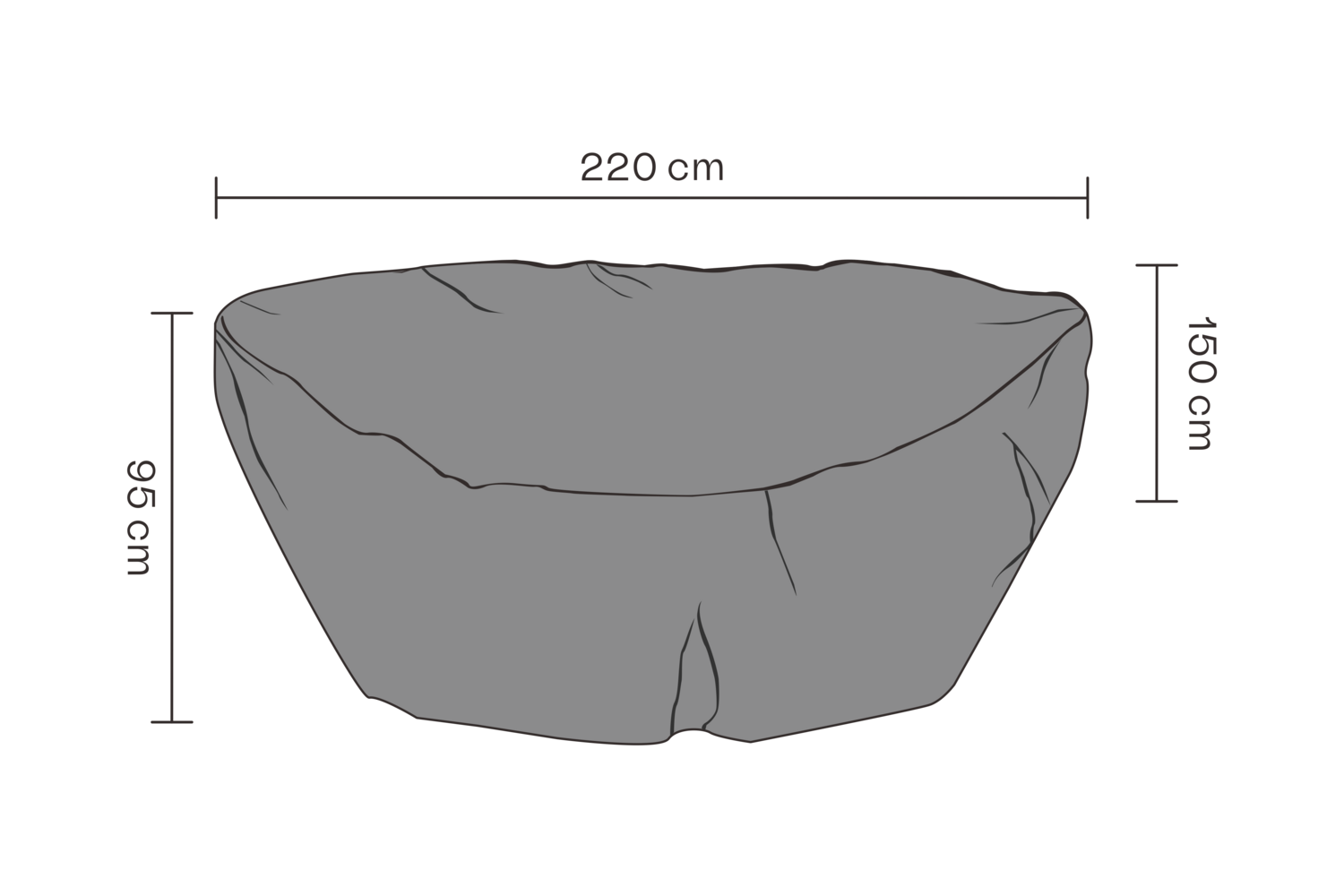 Furniture cover sunlounger Black - Breathable