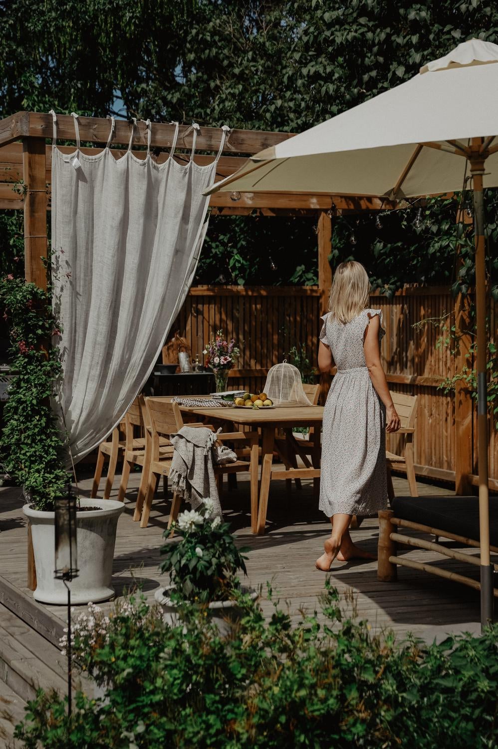 Trieste parasol Natural/Off-White