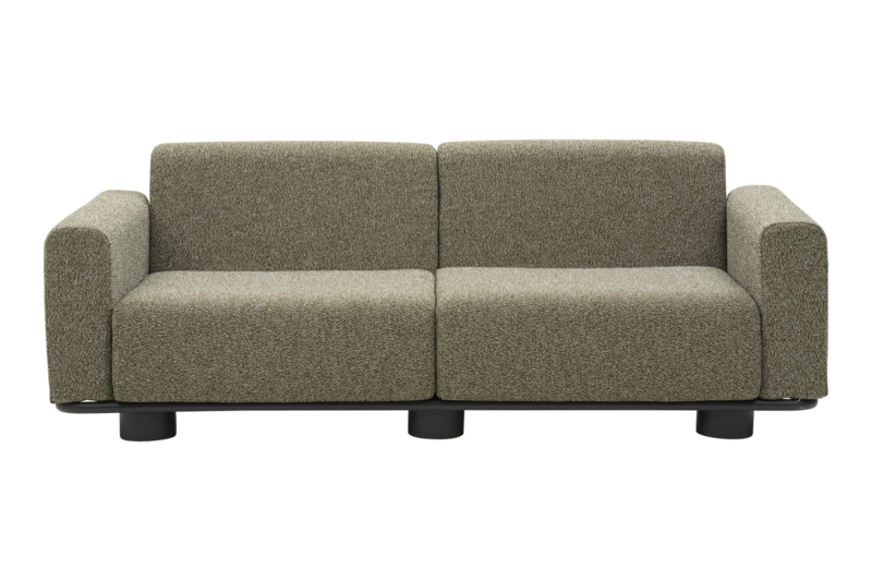 Bolster 2,5-seater sofa Anthracite/Teddy Verde