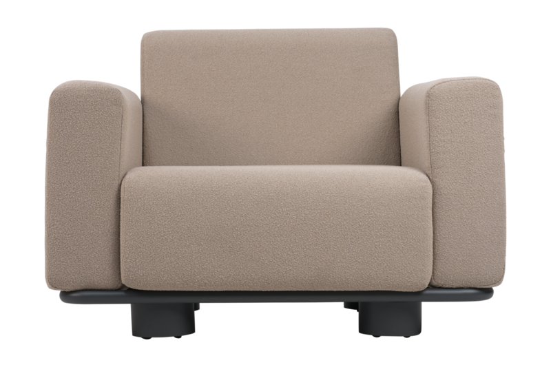 Bolster armchair Anthracite/Teddy Beige