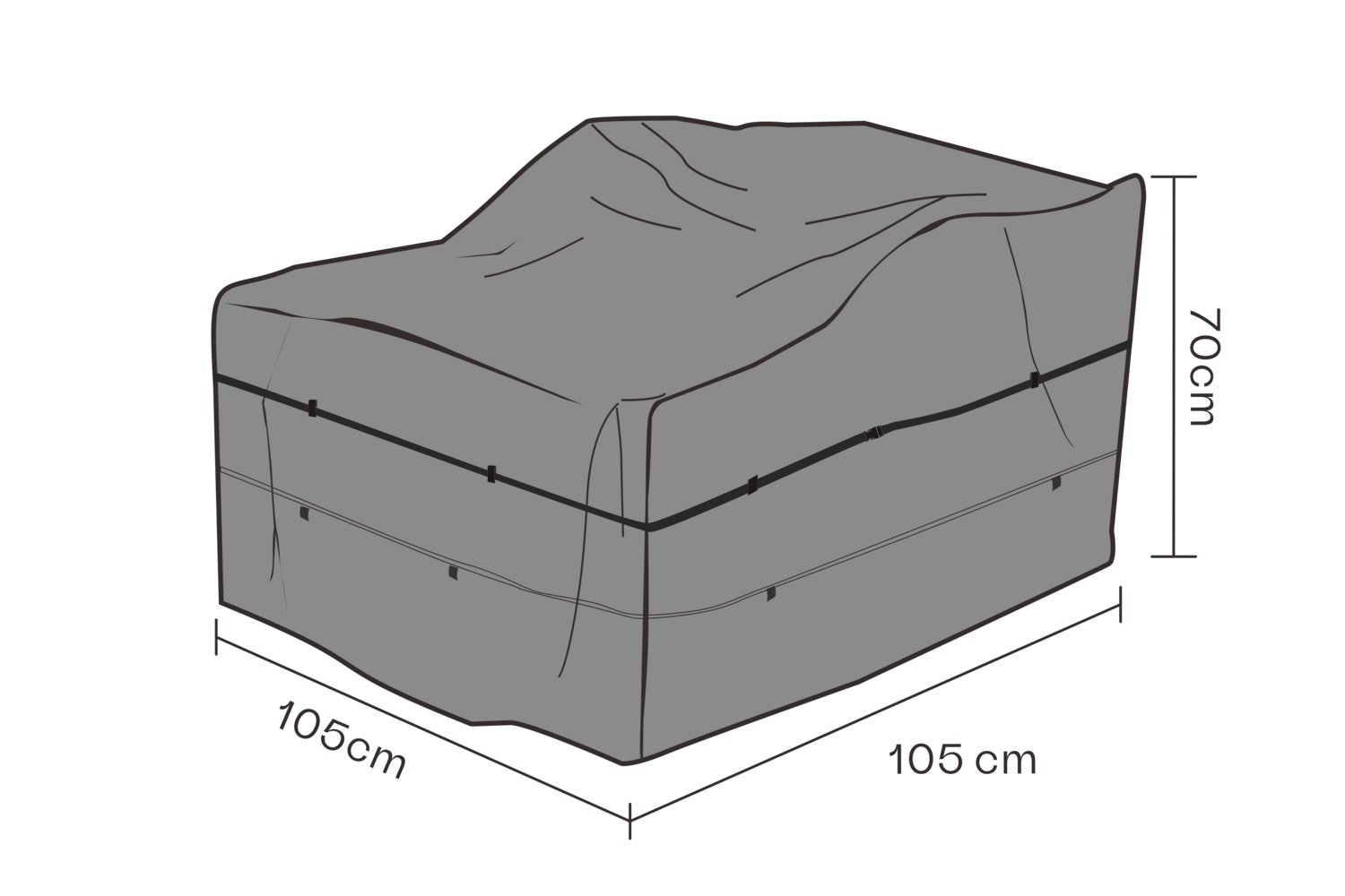 Furniture cover armchair Black -  Water proof