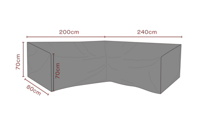 Furniture cover corner sofa Black